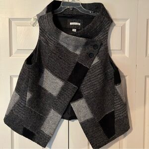 Coldwater Creek Gray and Black Plaid Vest